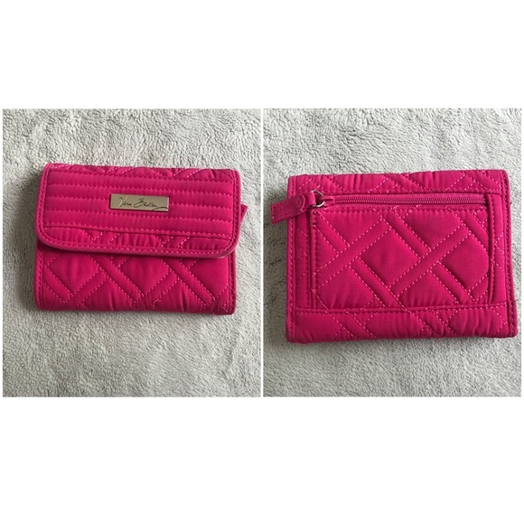 Vera Bradley Iconic Riley Flap Wallet Fuchsia Pink - Picture 4 of 15